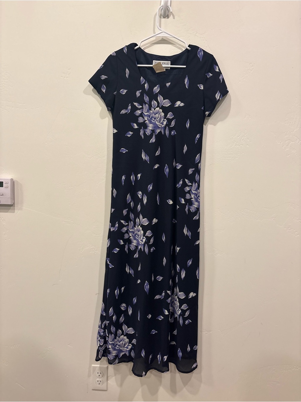 Jessica Howard Navy Floral Maxi Dress with Lilac Accents
